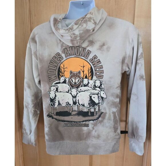 Wolves Among Sheep Tie-Dye Hoodie Medium Assholes Live Forever dad clothes - Picture 2 of 5